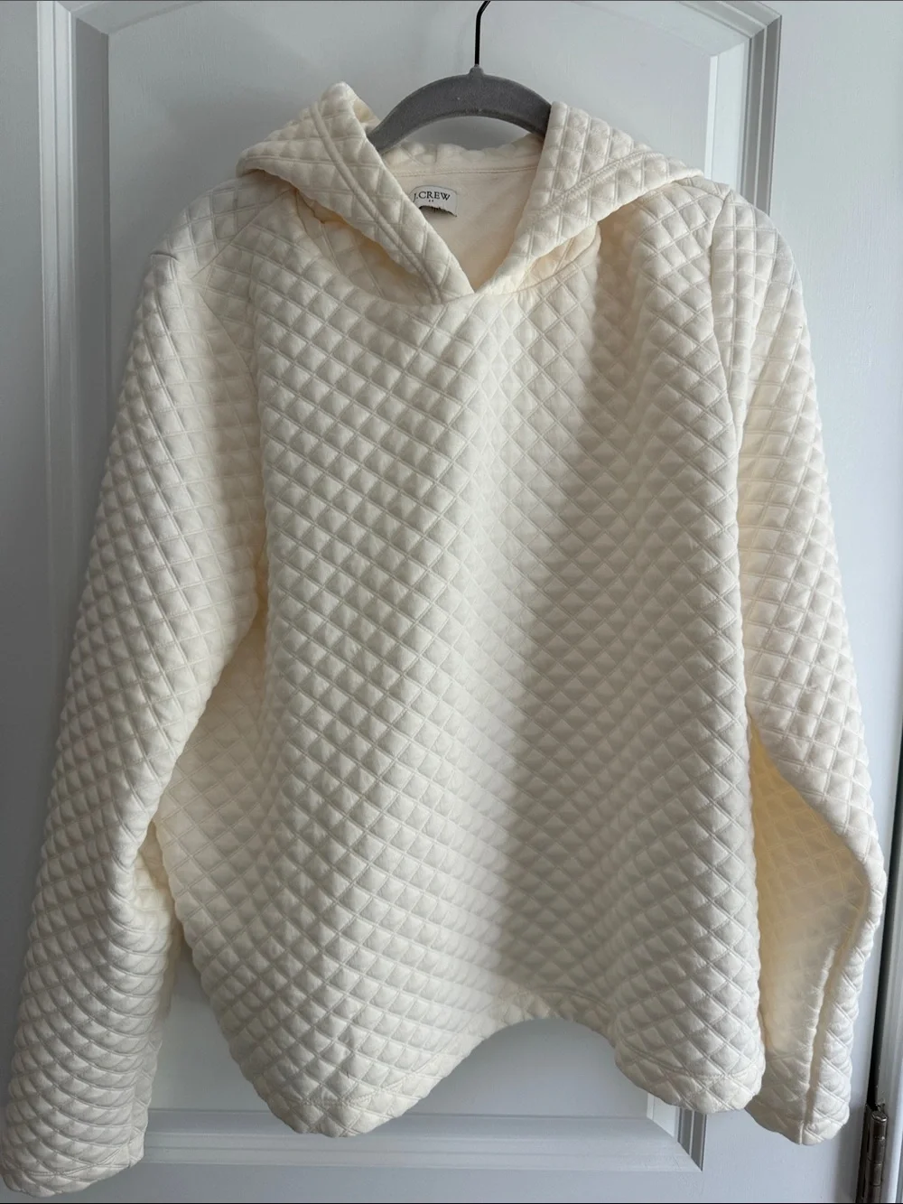 J. Crew  Women’s Cream Quilted Hooded Pullover
